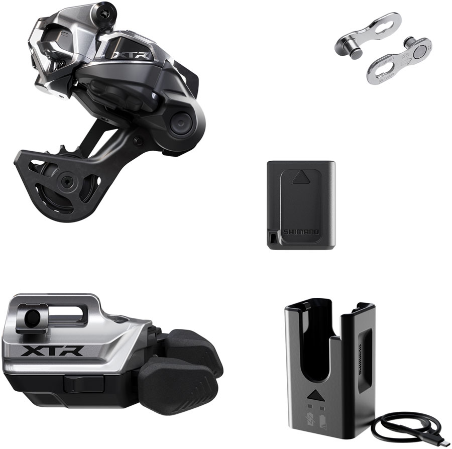 Shimano XTR M9250 Di2 Wireless Upgrade Kit - Includes M9250-GS Rear Derailleur, M9250-IR I-SPEC EV Shifter, Battery, Charger, Quick Link