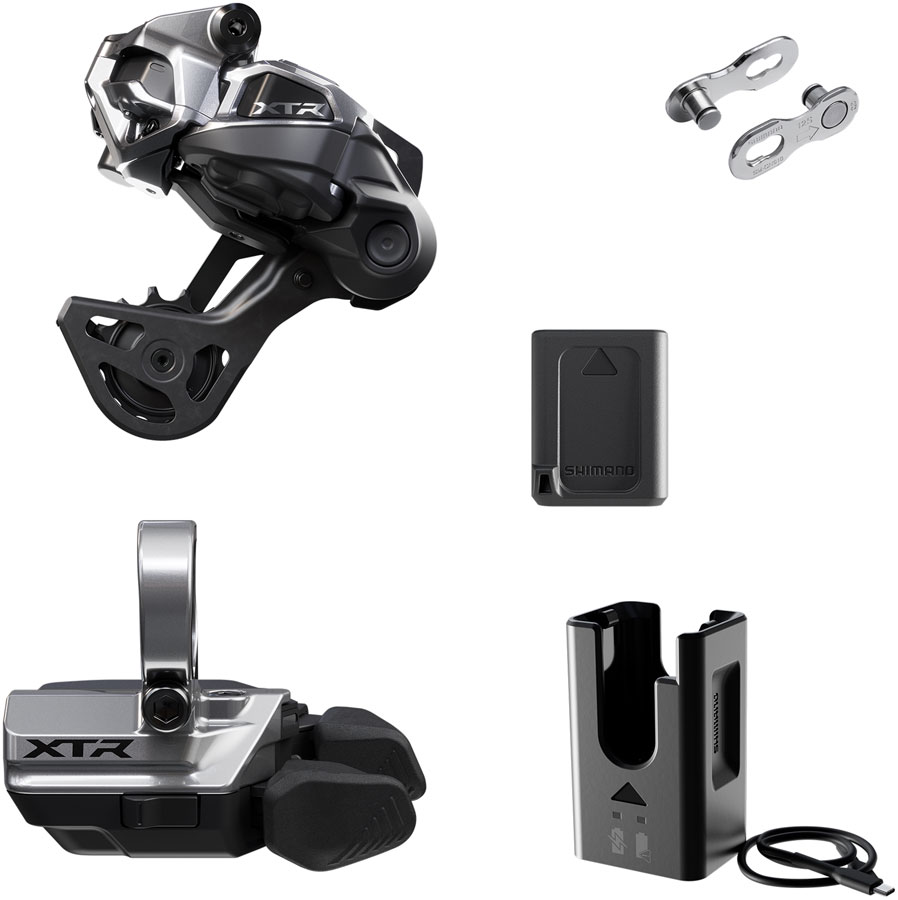Shimano XTR M9250 Di2 Wireless Upgrade Kit - Includes M9250-GS Rear Derailleur, M9250-R  Shifter, Battery, Charger, Quick Link
