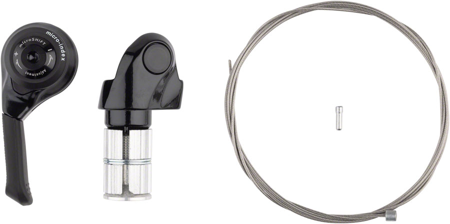 microSHIFT Left Bar End Mountain Shifter - Double/Triple, Friction, Shimano Compatible