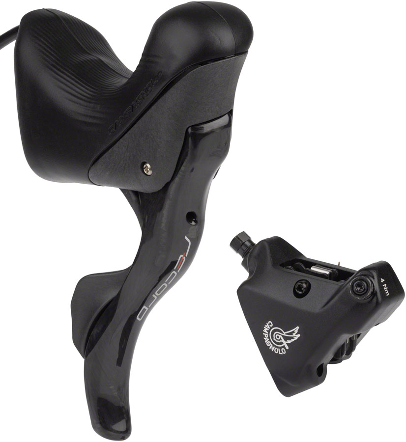 Campagnolo Record Ergopower Hydraulic Brake/Shift Lever and Disc Caliper - Right/Rear, 12-Speed, 140mm Flat Mount Caliper, Black