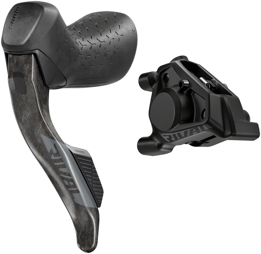 SRAM Rival eTap AXS HRD Shift/Brake Lever and Hydraulic Disc Caliper - Left/Front, Flat Mount 20mm Offset, 950mm Hose, Black, E1