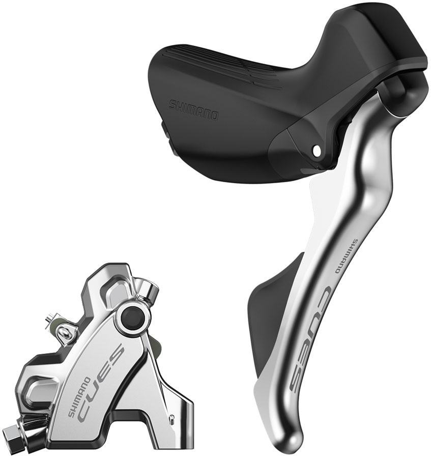 Shimano CUES ST-U6030 Shift/Brake Lever with BR-U6030 Hyd Disc Brake Caliper - Right/Rear, 10/11-Spd, Flat Mount, For 25mm Mount, Silver