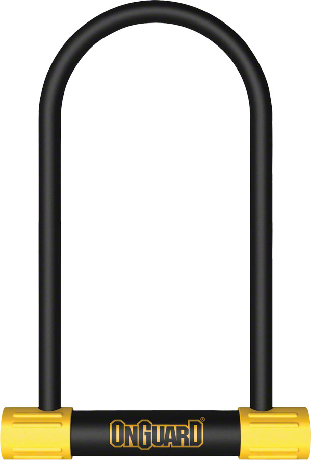 OnGuard BullDog Series U-Lock - 4.5 x 9", Keyed, Black/Yellow, Includes bracket
