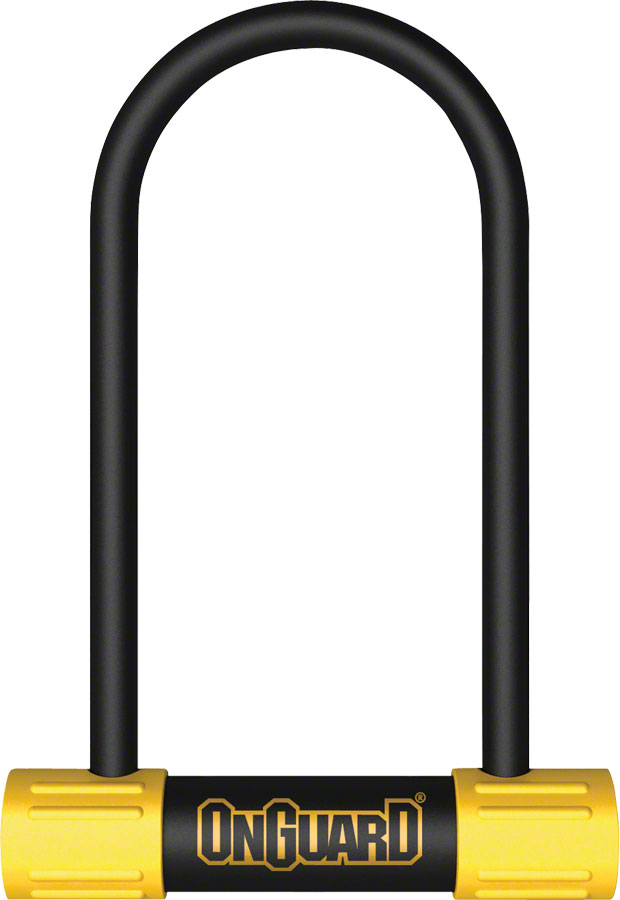 OnGuard BullDog Series U-Lock - 3.5 x 7", Keyed, Black/Yellow, Includes bracket