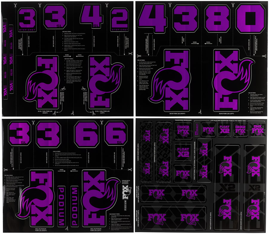 FOX Fork and Shock Decal Kit - Imperial Purple