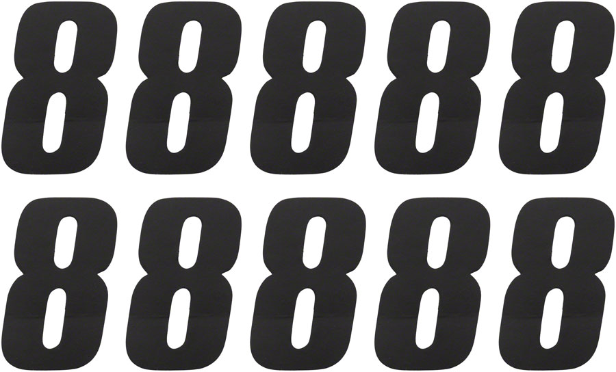 Tangent # 8 Side Plate Numbers - 10/Pack, Black
