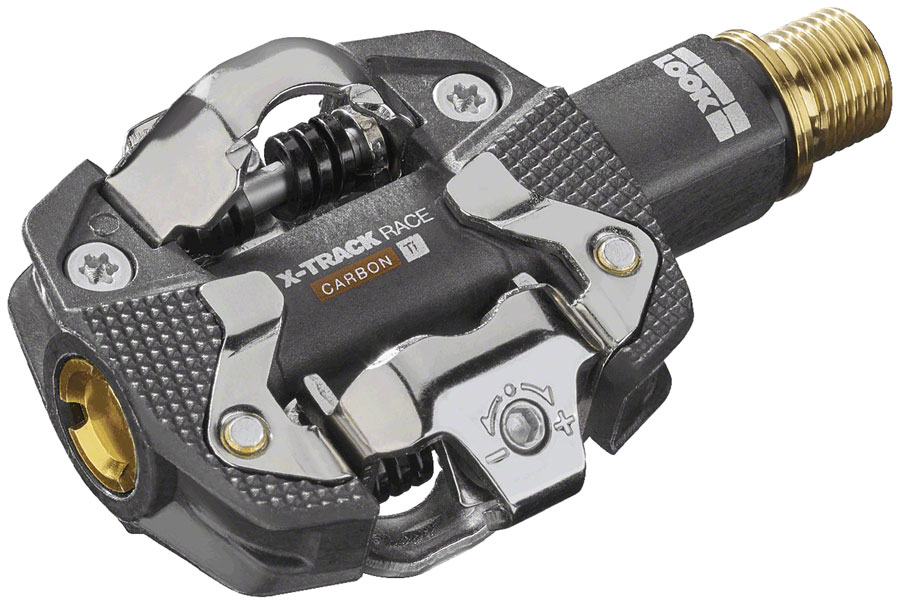 LOOK X-TRACK RACE CARBON Ti Pedals - Dual Sided Clipless, Carbon, 9/16", Black