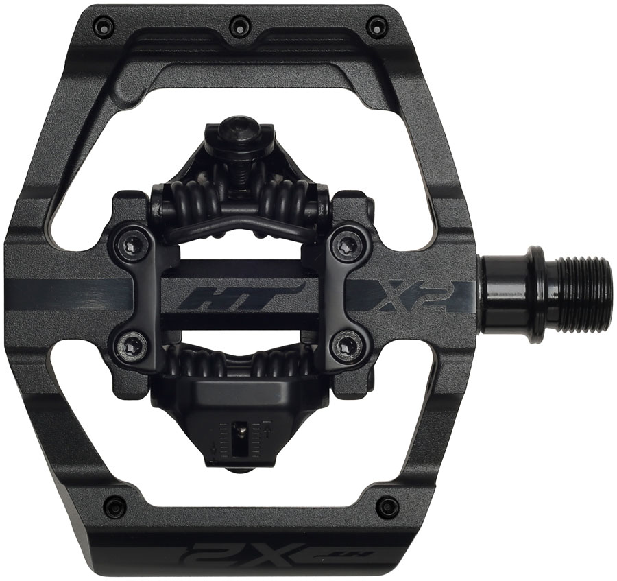 HT Components X2 Pedals - Dual Sided Clipless with Platform, Aluminum, 9/16", Stealth Black