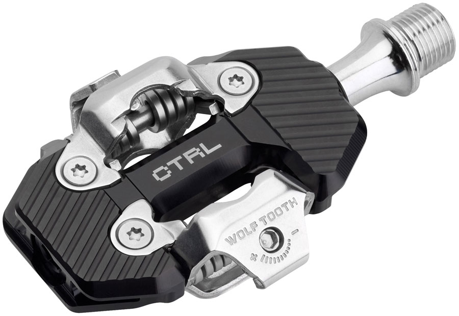 Wolf Tooth CTRL Trail Clipless Pedals - Dual Sided Clipless, Alloy, 9/16", Black, Pair, Shimano SPD