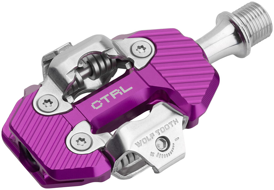 Wolf Tooth CTRL Trail Clipless Pedals - Dual Sided Clipless, Alloy, 9/16", Ultraviolet Purple, Pair, Shimano SPD