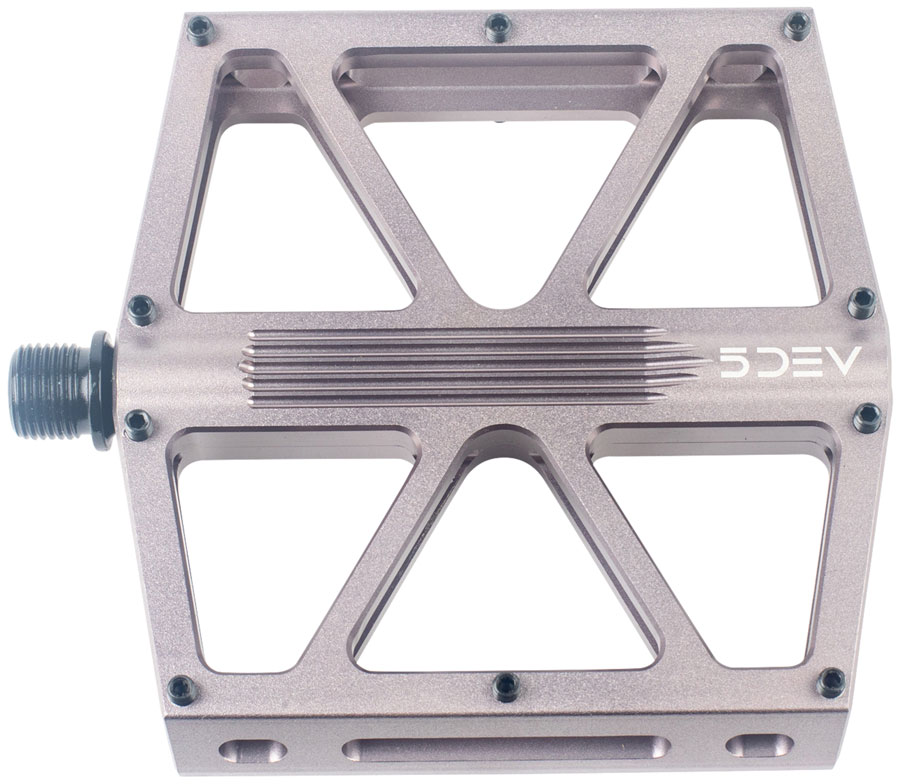 5DEV Flatline Pedals - Platform, Aluminum, 9/16", Gray