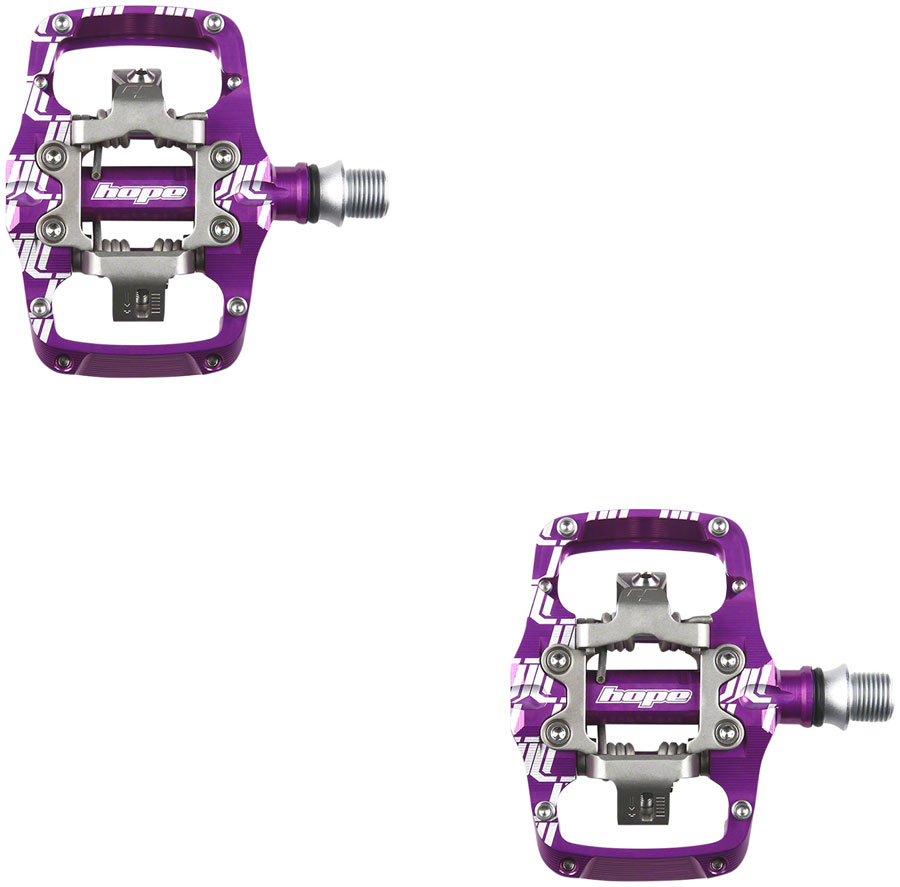 Hope Union TC Pedals - Dual Sided Clipless with Platform, 9/16", Purple