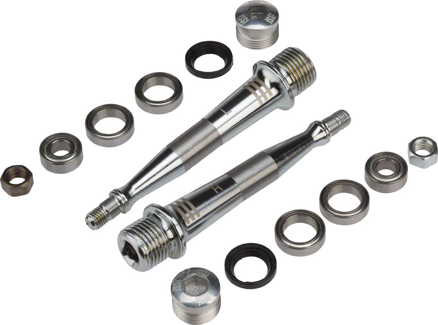 iSSi Triple Bearing Spindle Rebuild Kit: Standard Length (52.5mm), Silver