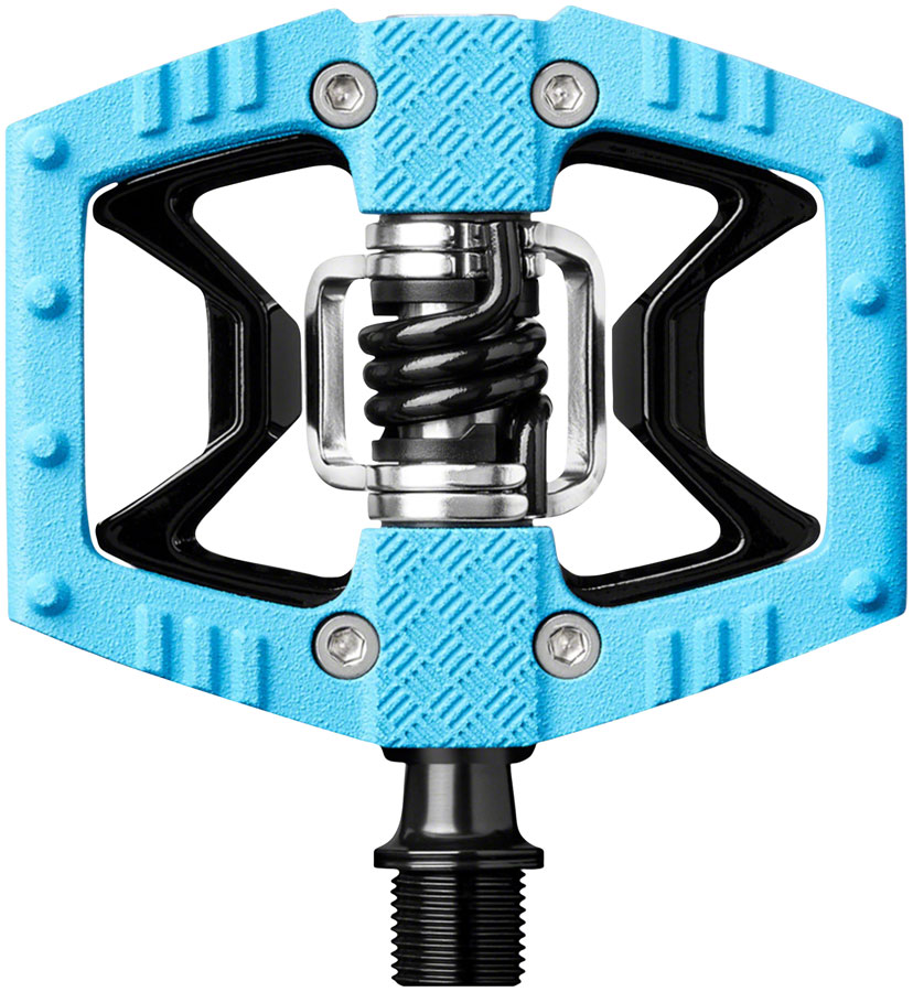 Crankbrothers Double Shot 2 Pedals - Single Side Clipless with Platform, Aluminum, 9/16", Blue/Black