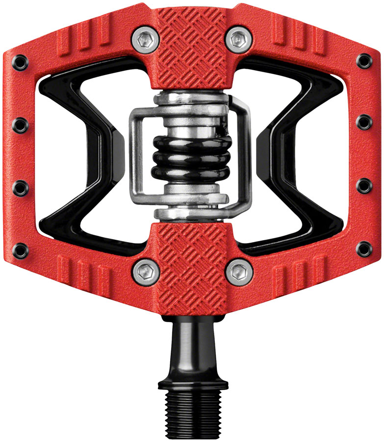 Crankbrothers Double Shot 3 Pedals - Single Side Clipless with Platform, Aluminum, 9/16", Red/Black