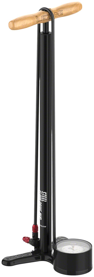 Lezyne Steel Floor Drive Floor Pump with 3.5" Gauge, ABS Pro Head, Flat Black