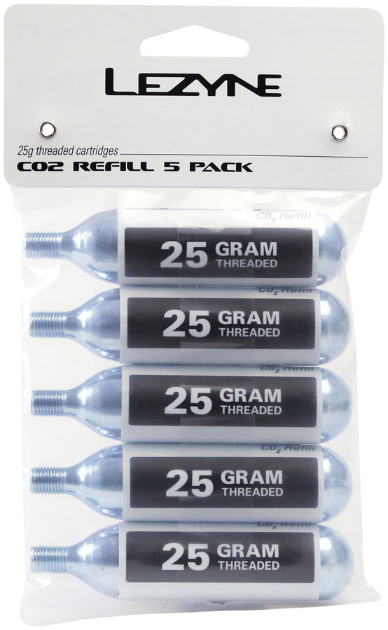 Lezyne 25g CO2 Cartridge, Pack of 5