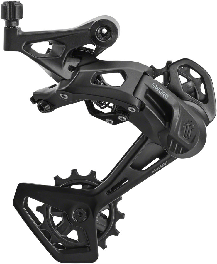 microSHIFT Sword Black Rear Derailleur - 9-Speed, Long Cage, Compatible with Sword Black 2x, Black
