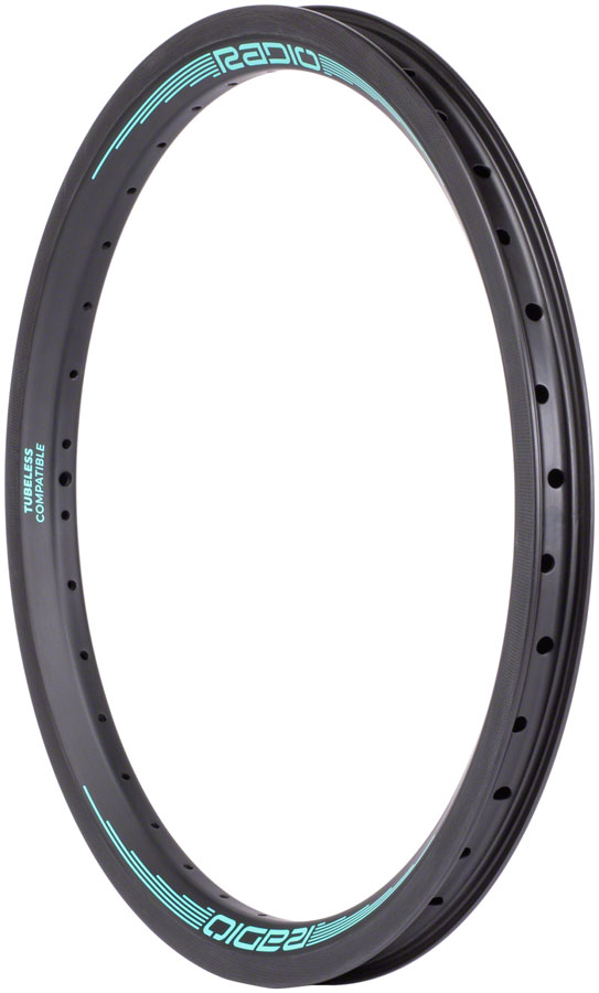 Radio Raceline Solar Carbon Rim - 20", 36h,  Black/Teal, Front