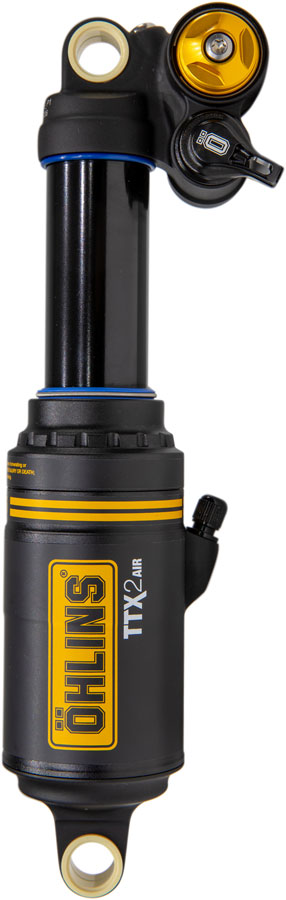Ohlins TTX2 Air m.2 Rear Shock - Metric, 230mm x 65mm, Twin-Tube Damping Technology, Adjustable Volume Air Spring, Standard, Black