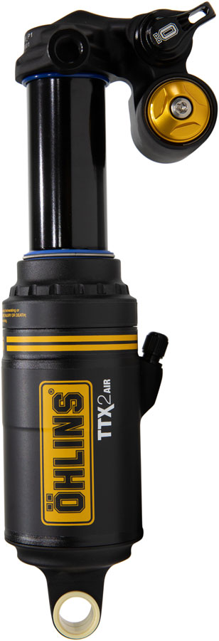 Ohlins TTX2 Air m.2 Rear Shock - Metric, 205mm x 65mm, Twin-Tube Damping Technology, Adjustable Volume Air Spring, Trunnion, Black