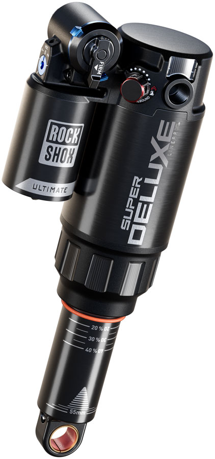 RockShox Super Deluxe Ultimate RC2T Rear Shock - 205 x 62.5mm, Linear XL Air, Token Loc 2, Reb 55 / Comp 34, L/O 45, Standard Trunnion, D1