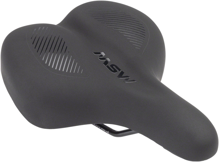 MSW Women's Saddle - Memory Foam, Soft Touch Cover, Steel, Black