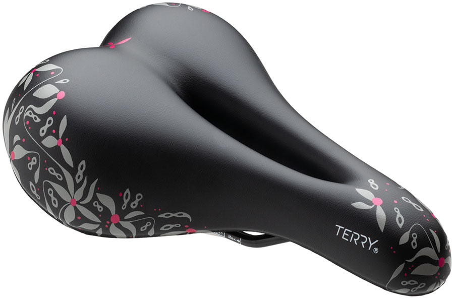 Terry Cite X Gel Saddle - Steel, Chain Blossom Pink