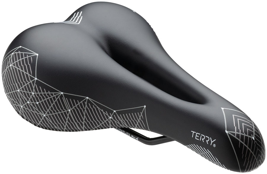 Terry Cite Y Gel Saddle - Steel, Prism White