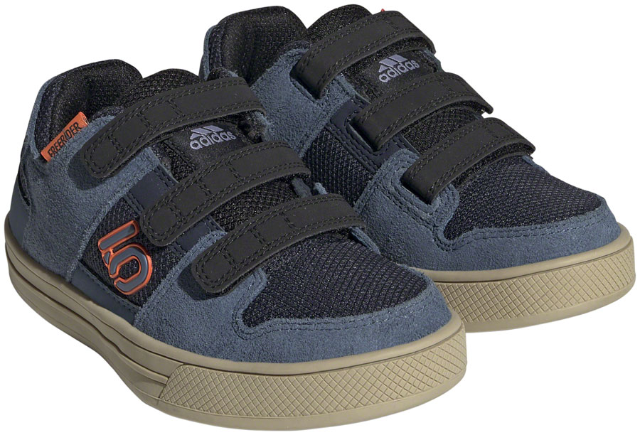 Five Ten Freerider VCS Flat Shoes - Kid's, Legend Ink/Wonder Steel/Impact Orange, 4