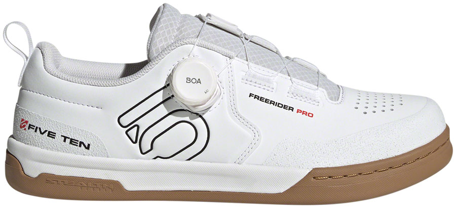 Five Ten Freerider Pro BOA Flat Shoes - Men's, FTWR White/Core Black/Red, 10