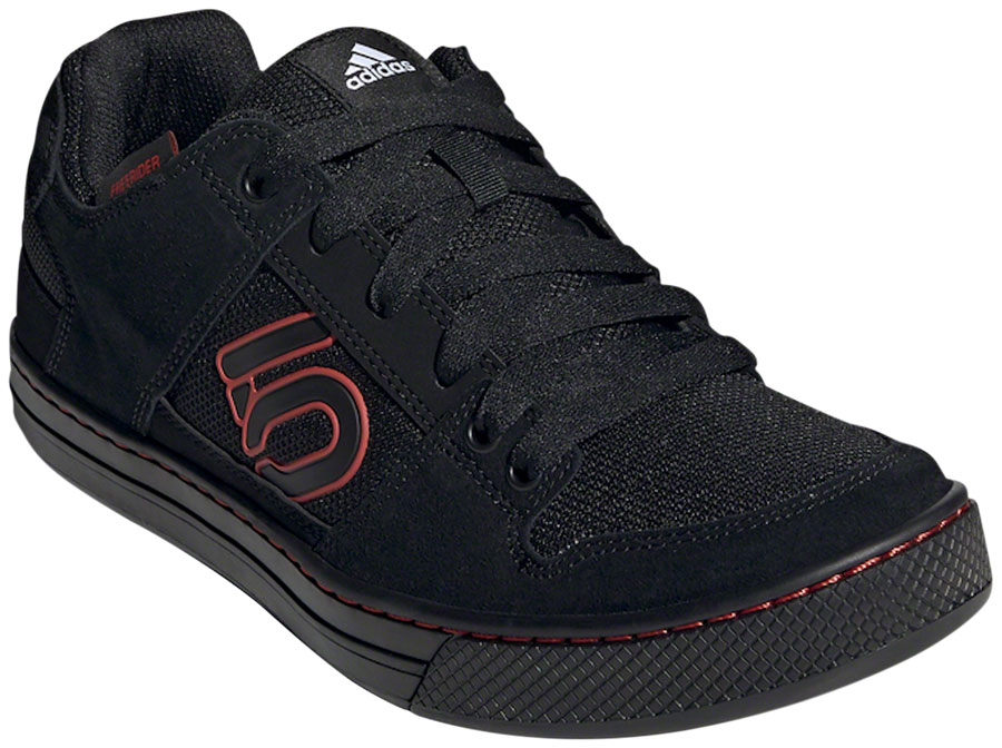 Five Ten Freerider Flat Shoes - Men's, Core Black / Core Black  / Red, 12