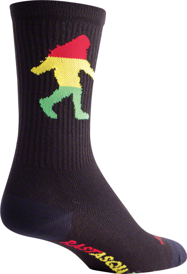 SockGuy Crew Rasta Squatch Socks - 6", Black, Large/X-Large