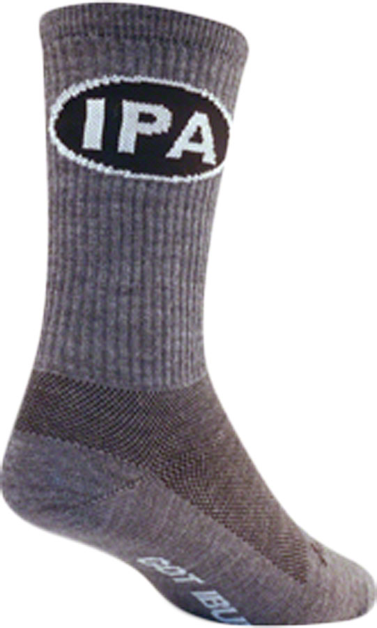 SockGuy Wool IPA Socks - 6", Gray, Large/X-Large