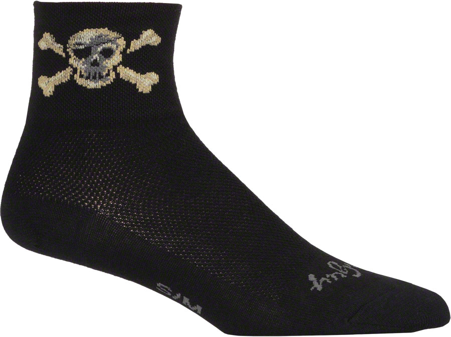 SockGuy Classic Pirate Socks - 3", Black, Small/Medium