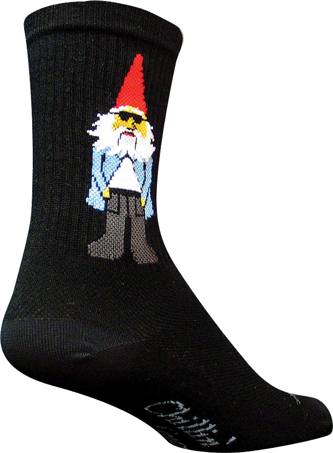 SockGuy Crew Gnomies Socks - 6", Black, Large/X-Large