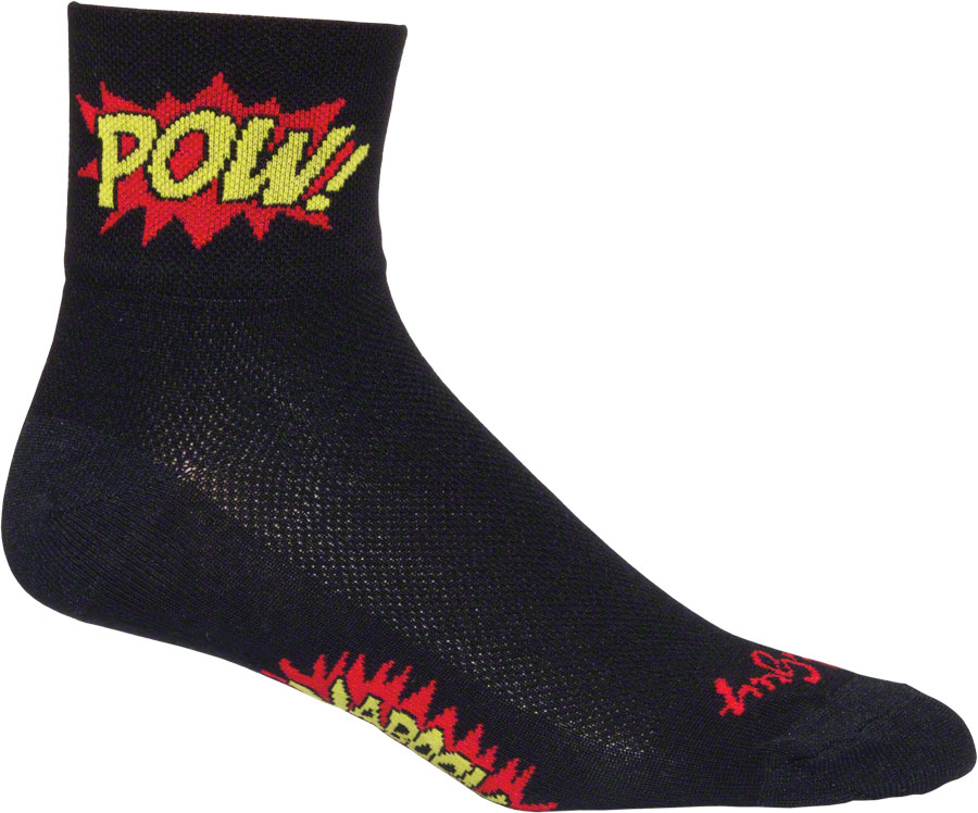 SockGuy Classic Boom Pow Socks - 3", Black, Large/X-Large