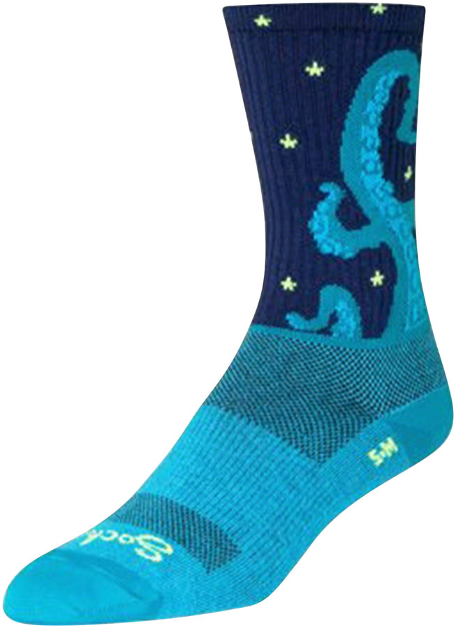 SockGuy Crew Kraken Socks - 6", Blue, Small/Medium