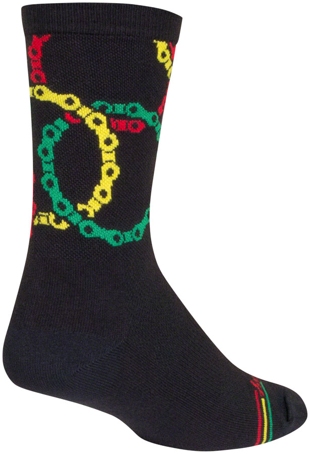 SockGuy Connected Crew Socks - 6", Black/Multi, Large/X-Large