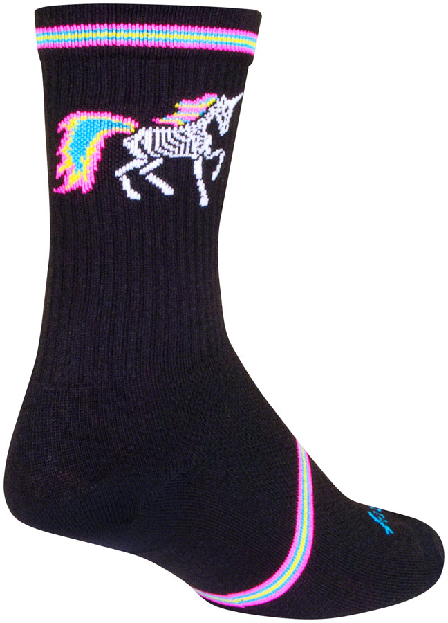 SockGuy Dark Magic Crew Socks - 6", Black/Multi, Small/Medium
