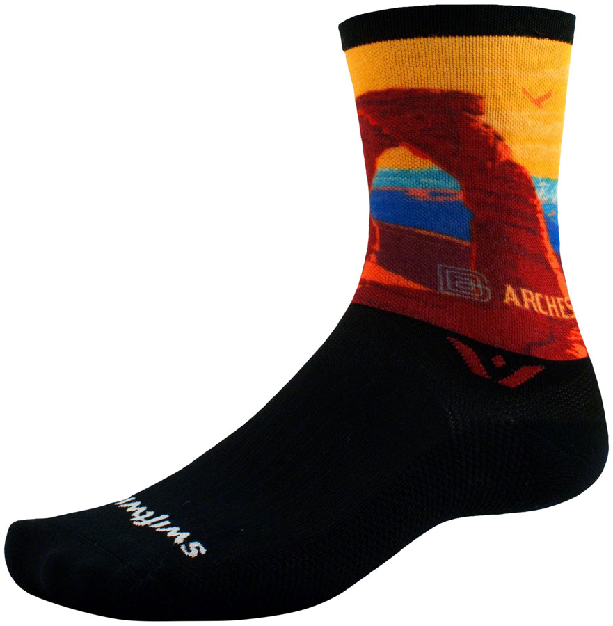 Swiftwick Vision Impression National Park Crew Socks - 6", Arches, Large