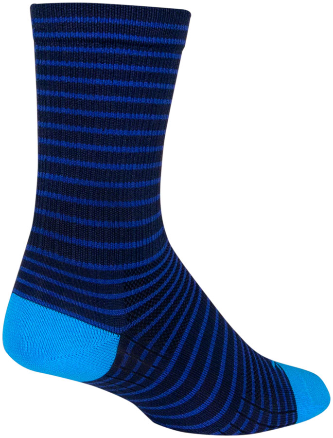 SockGuy Navy Stripes SGX Socks - 6", Navy, Large/X-Large