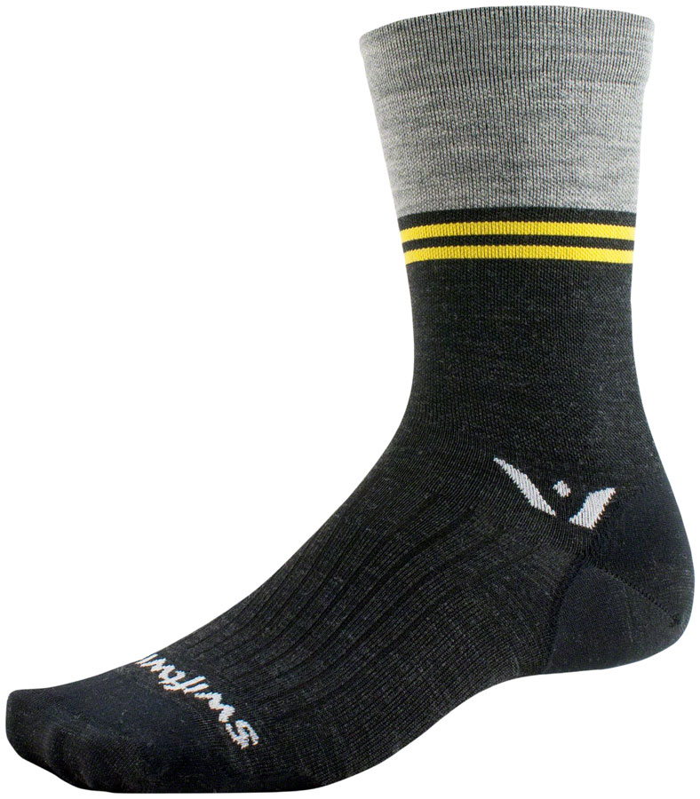 Swiftwick Pursuit Seven Ultralight Socks - 7", Block Stripe Heather, XL