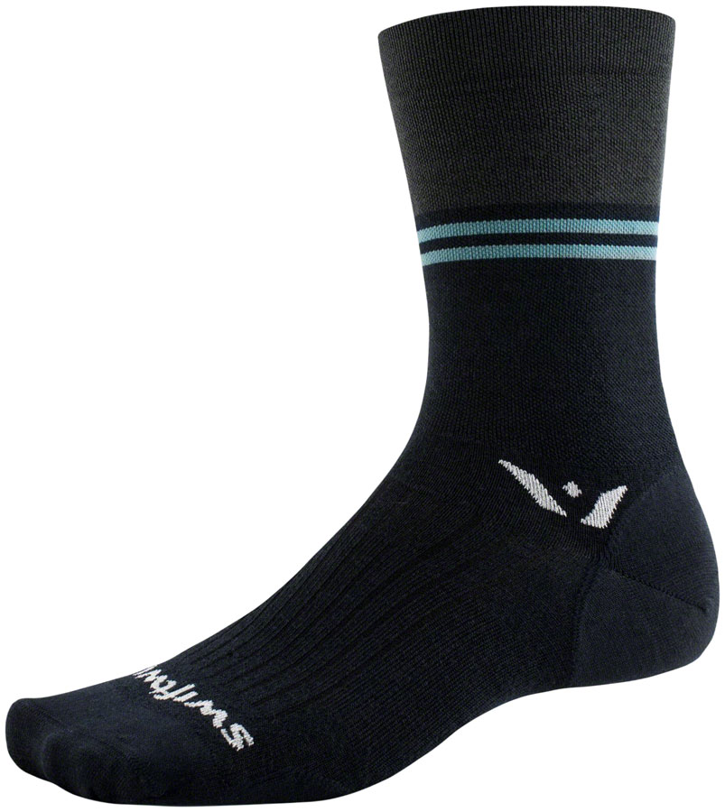 Swiftwick Pursuit Seven Ultralight Socks - 7", Block Stripe Black, XL