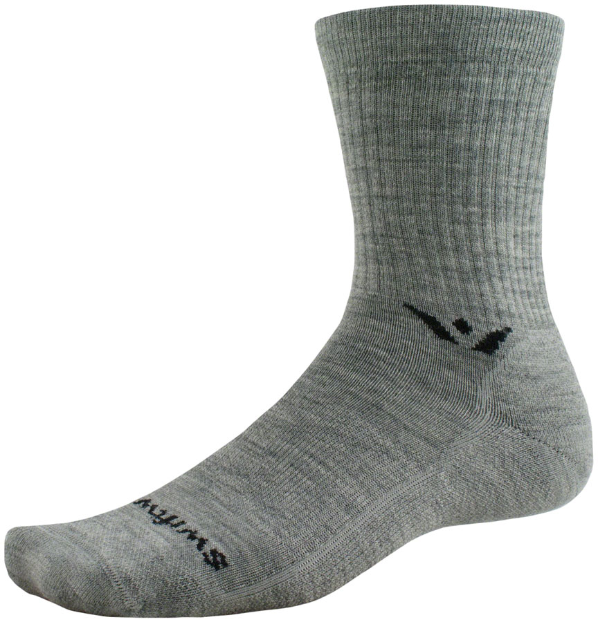 Swiftwick Pursuit Hike Medium Cushion Wool Socks - 6", Medium Weight Heather, Small