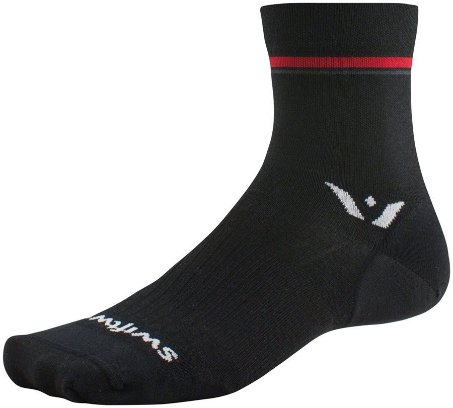 Swiftwick Pursuit Four Ultralight Socks - 4", Retro Stripe Black, Small