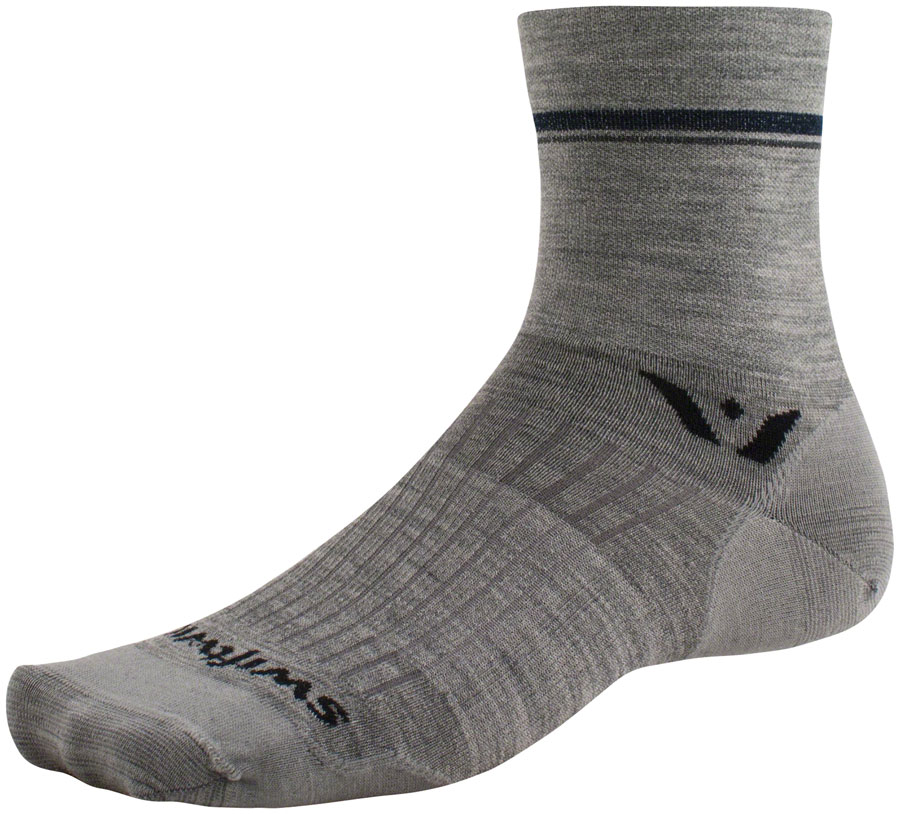 Swiftwick Pursuit Four Ultralight Socks - 4", Retro Stripe Heather, Small