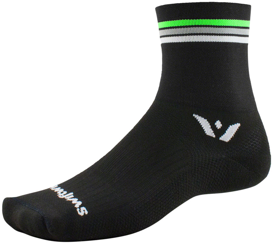 Swiftwick Aspire Four Socks - 4", Black Stripe, Small