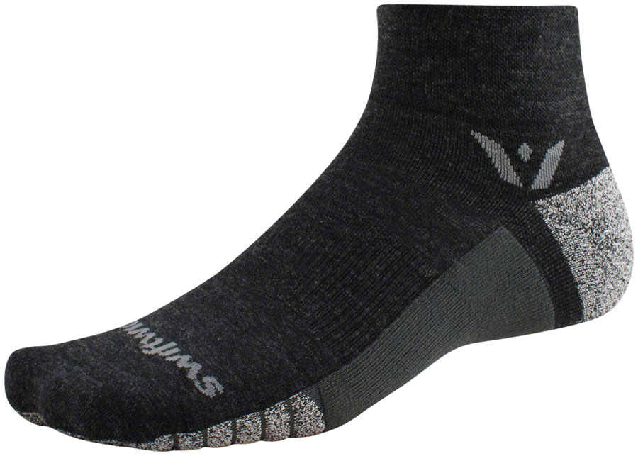 Swiftwick Flite XT Trail Quarter Crew Socks - 2", Coal, Small