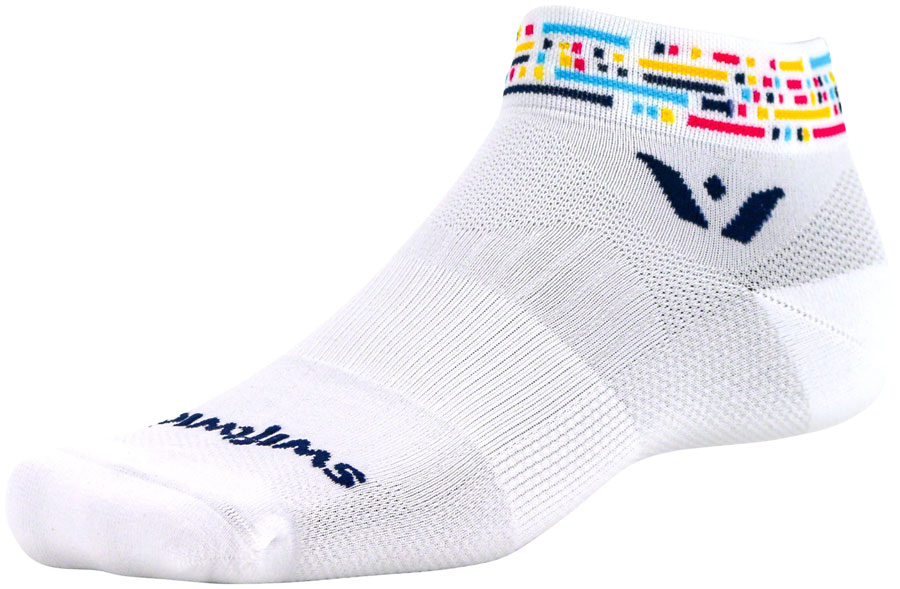 Swiftwick Vision One Morse Socks - 1", White/Blue, Large/X-Large